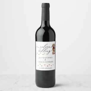 Étiquette Pour Bouteilles De Vin Brown Cavapoo Chien Cute mariage