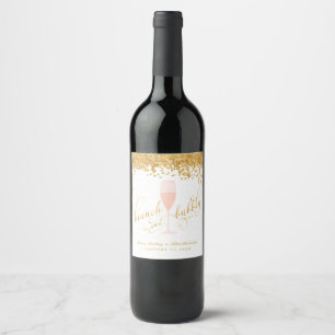 Étiquette Pour Bouteilles De Vin Brunch et bulles Enterrement de vie de jeune fille