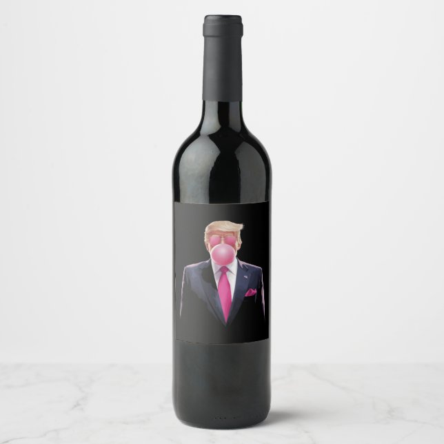 Étiquette Pour Bouteilles De Vin Bubbalgum Trump (Devant)