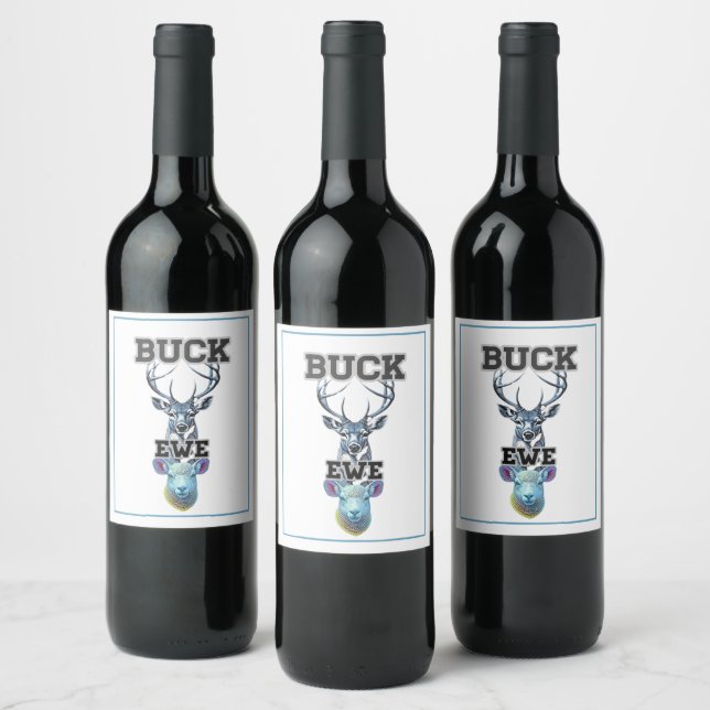 ÉTIQUETTE POUR BOUTEILLES DE VIN BUCK EWE  (Bouteilles)