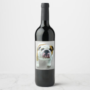 Étiquette Pour Bouteilles De Vin Bulldog Painting - Cute Original Dog Art