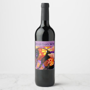 Étiquette Pour Bouteilles De Vin Bumble Whimsical Bee Floral Orange Rouge Jaune
