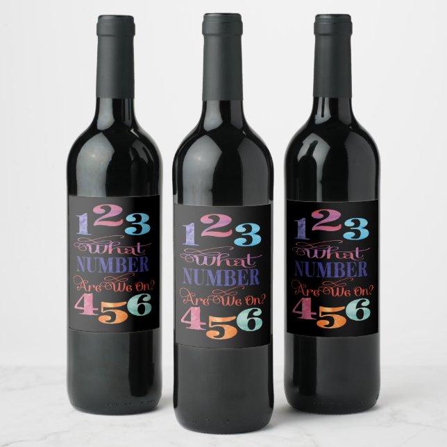 Étiquette Pour Bouteilles De Vin Bunco Funny Quel Nombre Sommes-Nous ? Typographie (Bouteilles)