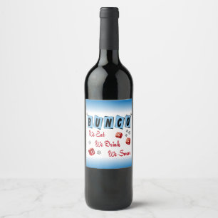 Étiquette Pour Bouteilles De Vin Bunco Red Dice Retro