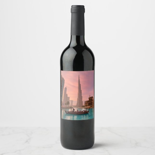 Étiquette Pour Bouteilles De Vin Burj Khalifa (Devant)