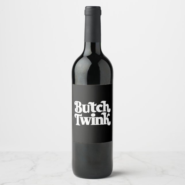 Étiquette Pour Bouteilles De Vin Butch Twink LGBTQ Pride Mois (Devant)