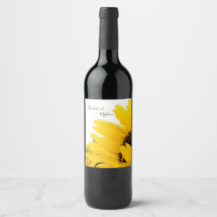Étiquette Pour Bouteilles De Vin Buvez-le dans le tournesol