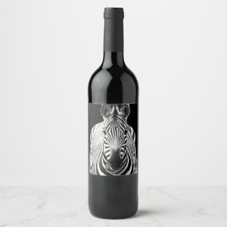 Étiquette Pour Bouteilles De Vin BW Zebra