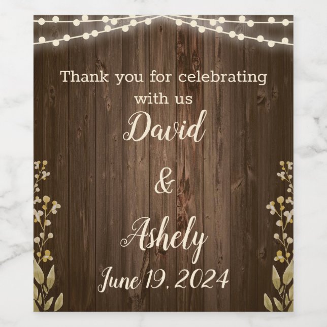 Étiquette Pour Bouteilles De Vin Câbles de vin rustiques (Étiquettes simples)