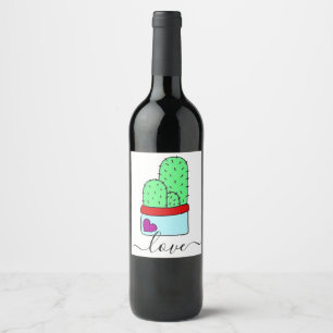 Étiquette Pour Bouteilles De Vin Cactus mignon