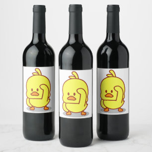 Étiquette Pour Bouteilles De Vin Cadeau Amoureux des animaux en caoutchouc de canar