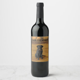 Étiquette Pour Bouteilles De Vin Cadeau Amoureux des chiens Black Labrador Retrieve