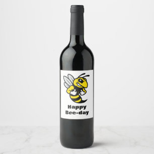Étiquette Pour Bouteilles De Vin Cadeau d'anniversaire drôle d'abeille Imabee inver