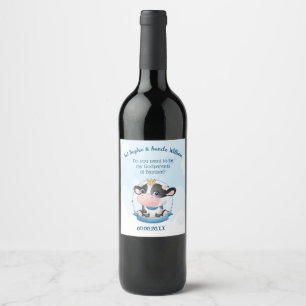 Étiquette Pour Bouteilles De Vin Cadeau de Christening pour Godparents Étiquette de