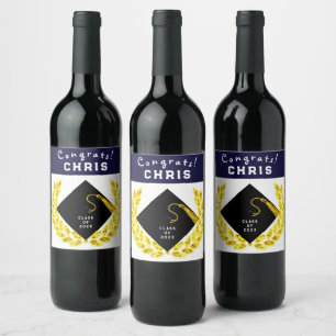 Étiquette Pour Bouteilles De Vin Cadeau de la fête de diplôme