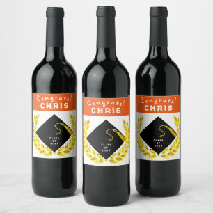 Étiquette Pour Bouteilles De Vin Cadeau de la fête de diplôme