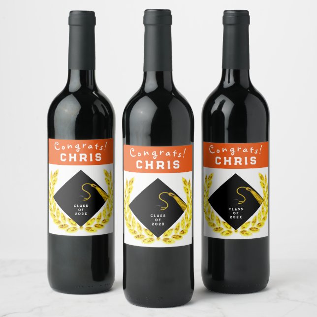 Étiquette Pour Bouteilles De Vin Cadeau de la fête de diplôme (Bouteilles)