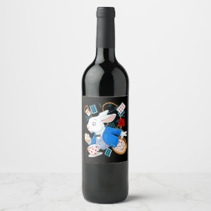 Étiquette Pour Bouteilles De Vin Cadeau de lapin Alice Au Pays Des Merveilles - La
