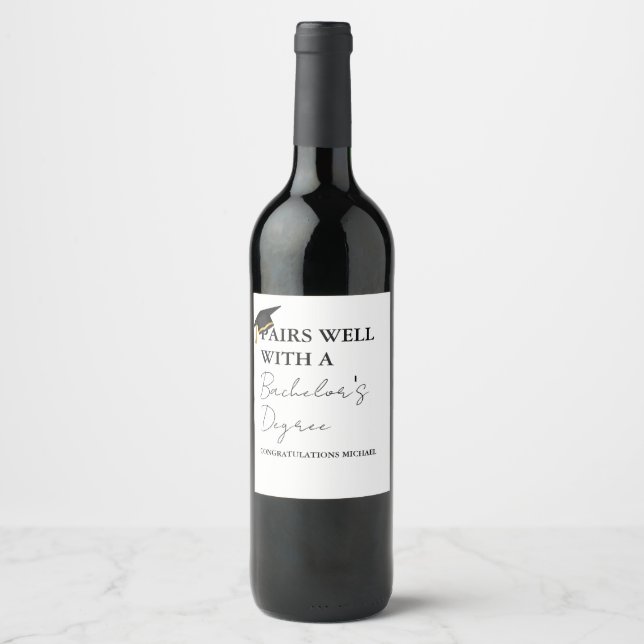Étiquette Pour Bouteilles De Vin Cadeau de licence minimal moderne (Devant)