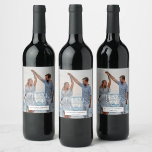 Étiquette Pour Bouteilles De Vin Cadeau de remerciement de photo de mariage