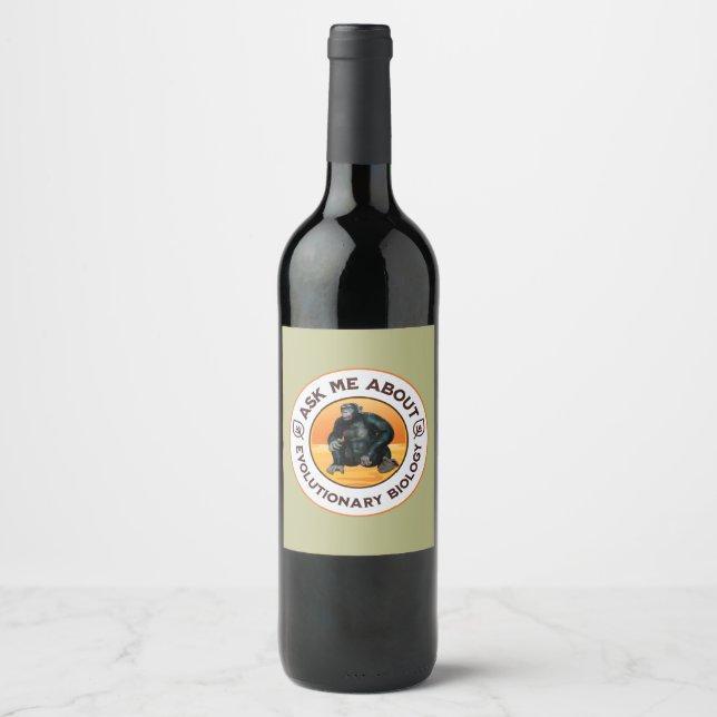 Étiquette Pour Bouteilles De Vin Cadeau d'humour sur l'évolution pour professeur de (Devant)