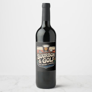 Étiquette Pour Bouteilles De Vin Cadeau drôle de papa golfeur au bourbon vintage