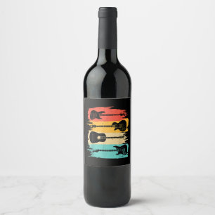 Étiquette Pour Bouteilles De Vin Cadeau Guitare vintage Pour Hommes Musique Musique