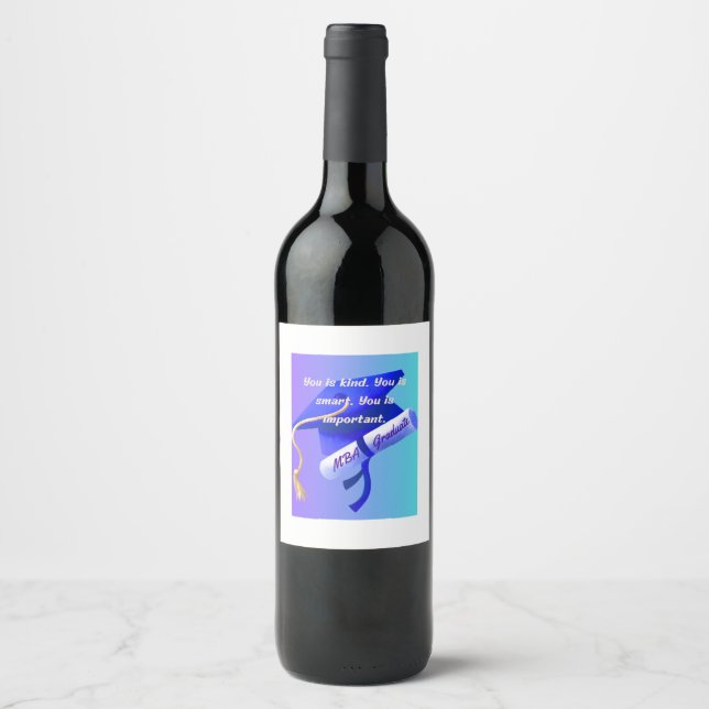 Étiquette Pour Bouteilles De Vin Cadeau MBA (Devant)