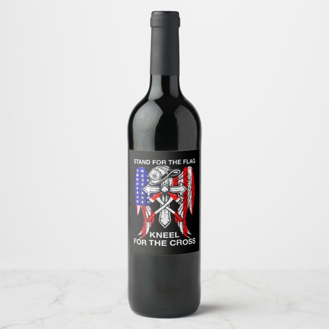Étiquette Pour Bouteilles De Vin Cadeau pompier | Se Tenir Pour Le Frapper Pompier (Devant)