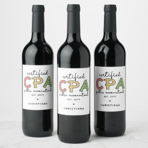 Étiquette Pour Bouteilles De Vin Cadeaux comptables publics certifiés CPA personnal