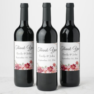 Étiquette Pour Bouteilles De Vin Cadeaux de bouteille de vin de remerciement