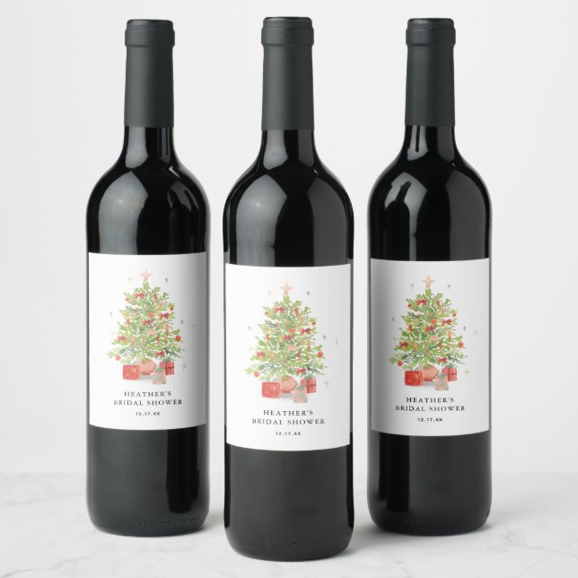 Étiquette Pour Bouteilles De Vin Cadeaux de Fête de Mariage Arbre de Noël (Bouteilles)