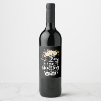 Étiquette Pour Bouteilles De Vin Cadeaux de mariage | J'étais en train de tomber am