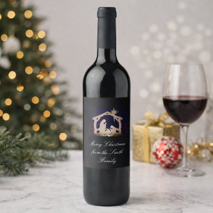 Étiquette Pour Bouteilles De Vin Cadeaux de vin personnalisés de Noël Joyeux Nativi