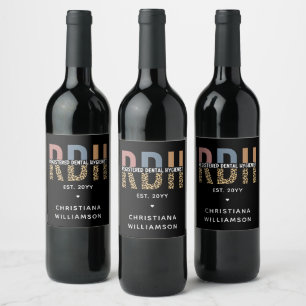 Étiquette Pour Bouteilles De Vin Cadeaux d'hygiéniste dentaire enregistrés sur mesu