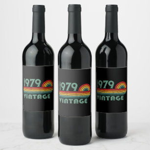 Étiquette Pour Bouteilles De Vin Cadeaux personnalisés vintage pour 45e anniversair