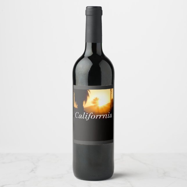 Étiquette Pour Bouteilles De Vin California Dreamin’ (Devant)