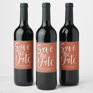 Étiquette Pour Bouteilles De Vin Calligraphie en gras Rouille blanche enregistrer l