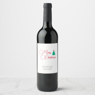 Étiquette Pour Bouteilles De Vin Calligraphie Joyeux Noël Personnalisable 