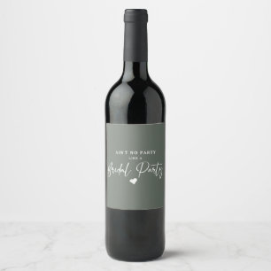 Étiquette Pour Bouteilles De Vin Calligraphie minimaliste Étiquette du vin de la fê