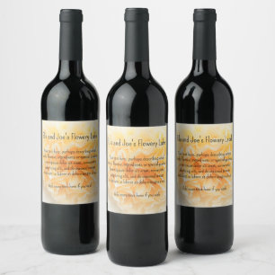 Étiquette Pour Bouteilles De Vin Camélia Crème Élégant Fleur de Jardin Personnalisé