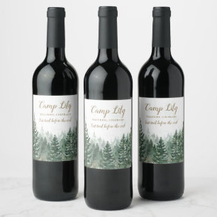 Étiquette Pour Bouteilles De Vin Camp Bachelorette Woodland Forest Weodend Party