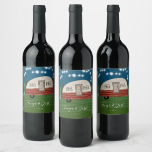 Étiquette Pour Bouteilles De Vin Camping Caravane Vintage Mariage Shower Séjour