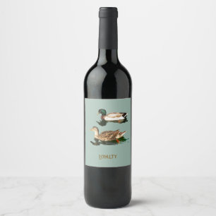 Étiquette Pour Bouteilles De Vin Canards colverts