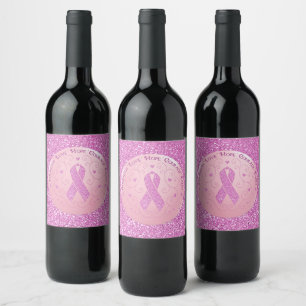 Étiquette Pour Bouteilles De Vin Cancer du sein du ruban rose