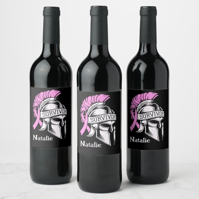 Étiquette Pour Bouteilles De Vin Cancer du sein survivant (Bouteilles)