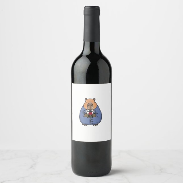 Étiquette Pour Bouteilles De Vin Capibara valentine's day wine (Devant)