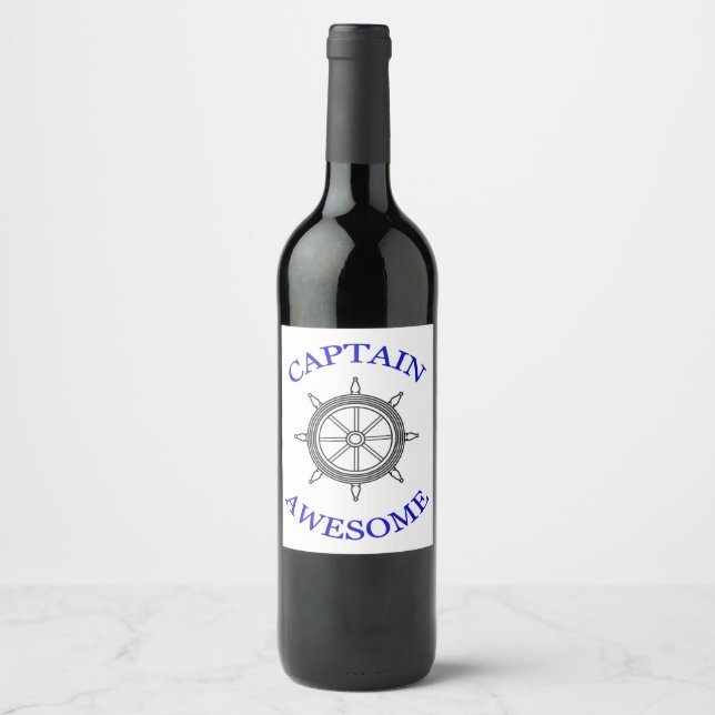 Étiquette Pour Bouteilles De Vin Capitaine Awesome Vin Étiquette (Devant)