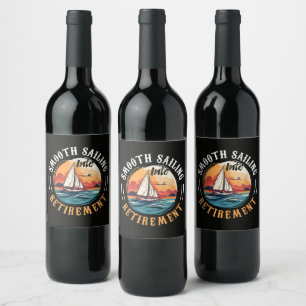 Étiquette Pour Bouteilles De Vin Capitaine navigation tranquille en retraite