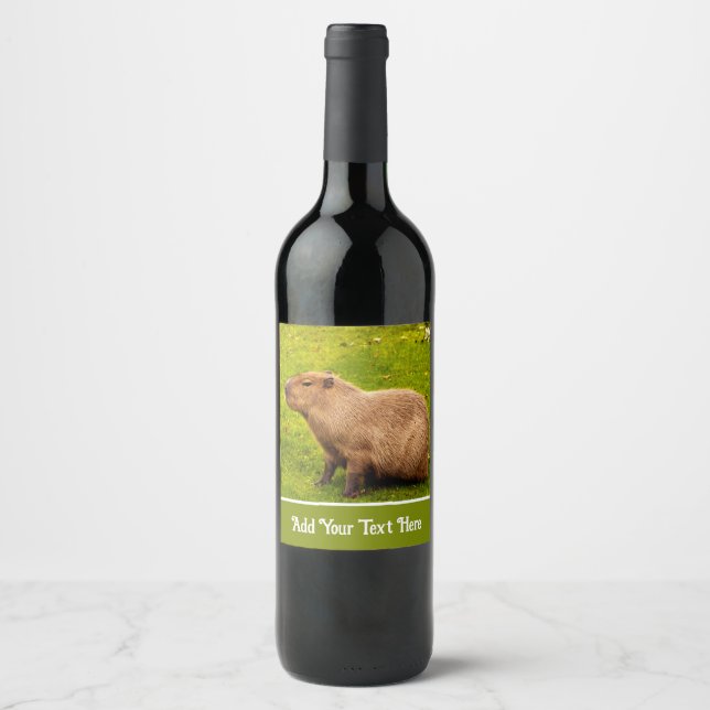 Étiquette Pour Bouteilles De Vin Capybara (Devant)